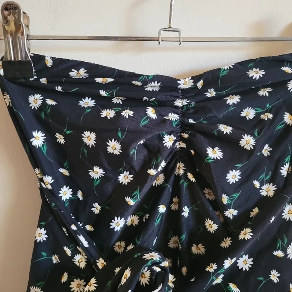 Onia One Piece Swim Suit XS White Black Floral Strapless - Picture 4 of 9